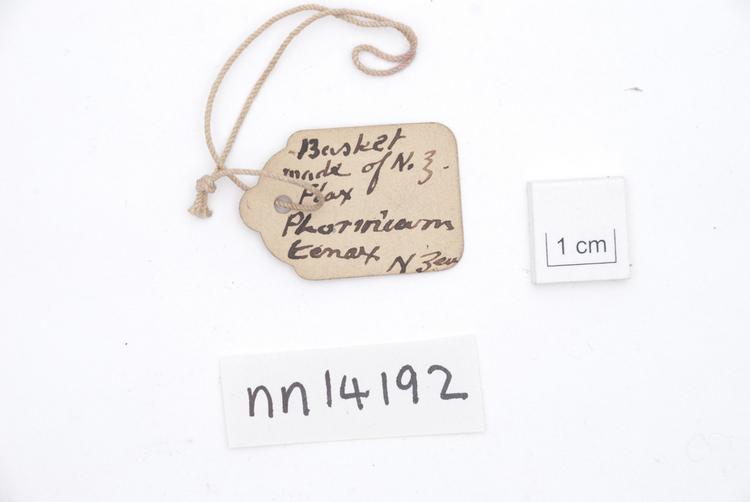 Label view of whole of Horniman Museum object no nn14192