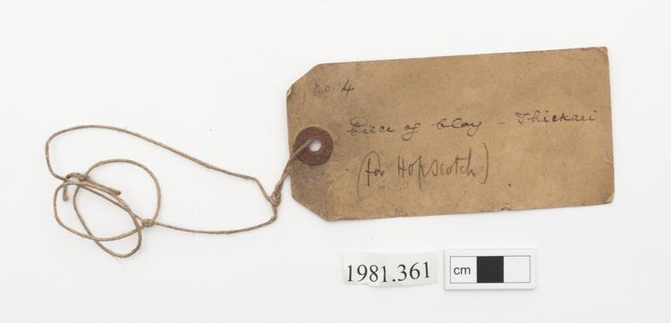General view of label of Horniman Museum object no 1981.361