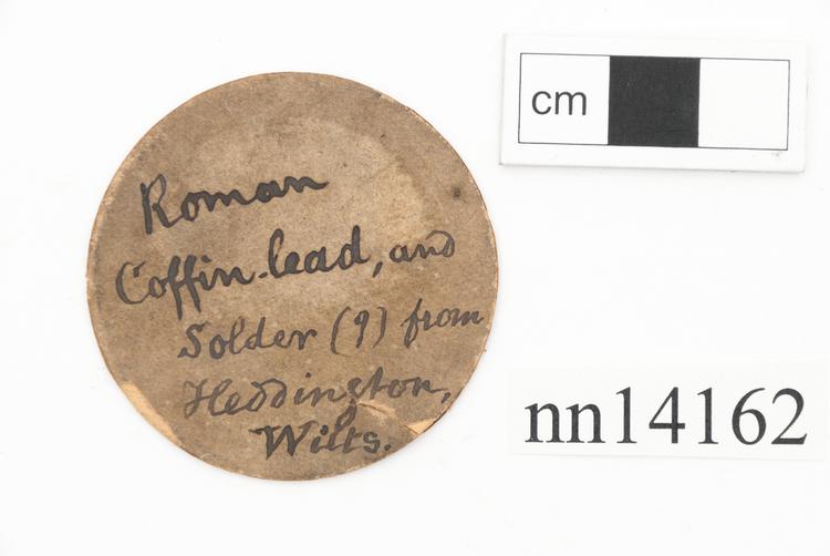 General view of label of Horniman Museum object no nn14162