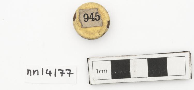 General view of label of Horniman Museum object no nn14177