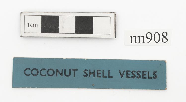 General view of label of Horniman Museum object no nn908