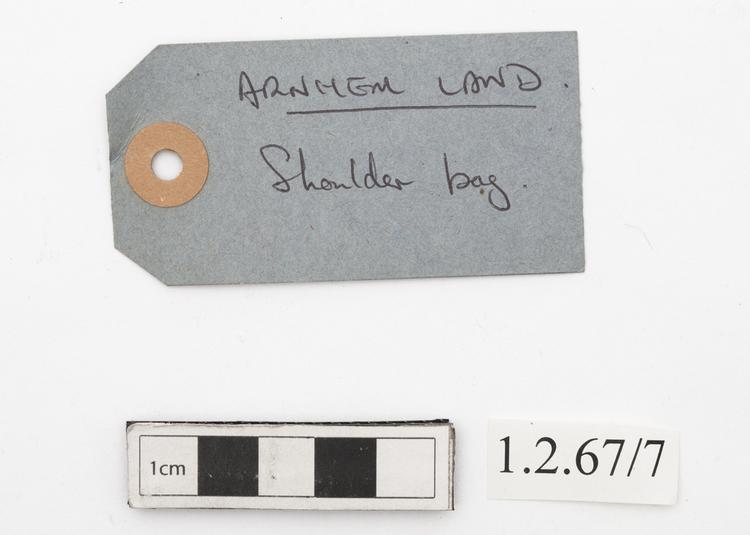 Rear view of label of Horniman Museum object no 1.2.67/7