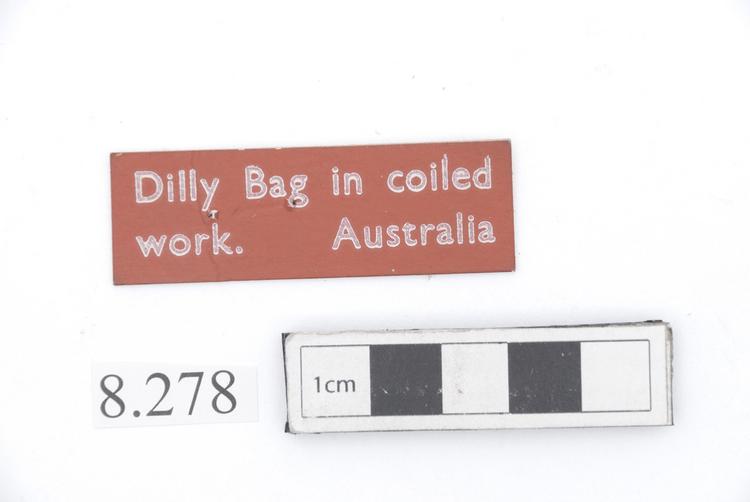 General view of label of Horniman Museum object no 8.278