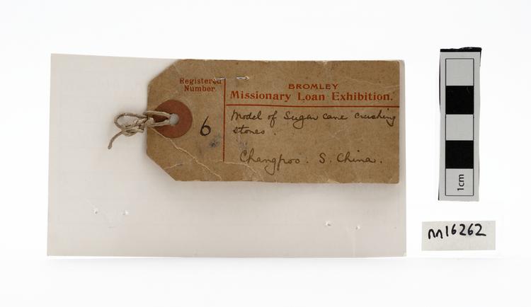 General view of label of Horniman Museum object no nn16262