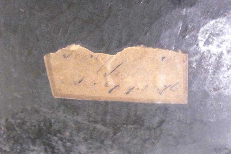 Rear view of label of Horniman Museum object no 5.10.62/8