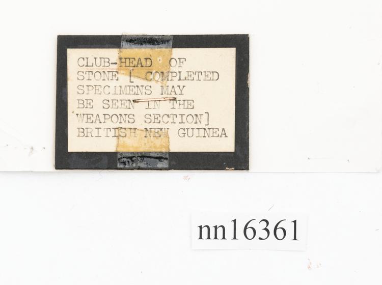 General view of label of Horniman Museum object no nn16361