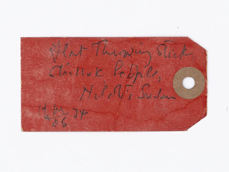 General view of label of Horniman Museum object no 28.55