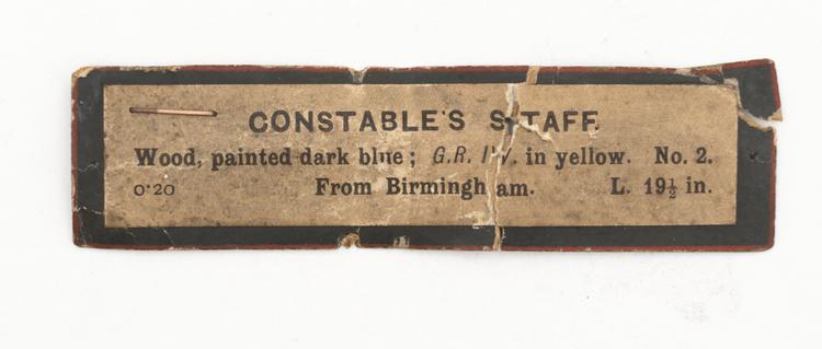 General view of label of Horniman Museum object no 0.20