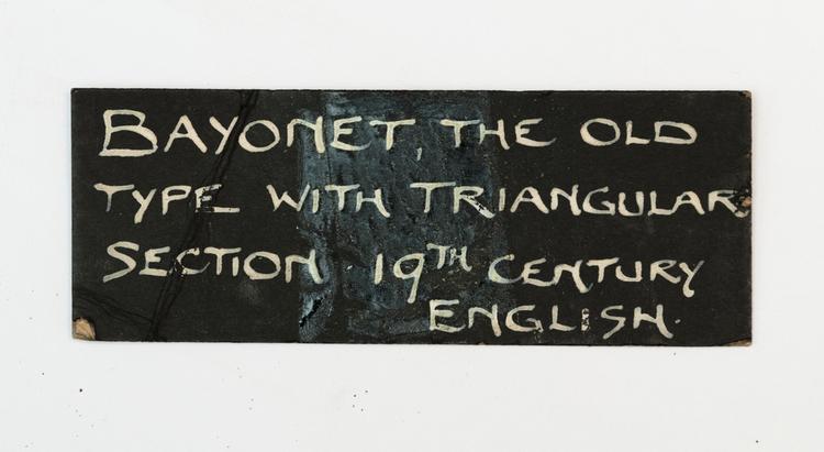 General view of label of Horniman Museum object no nn18605