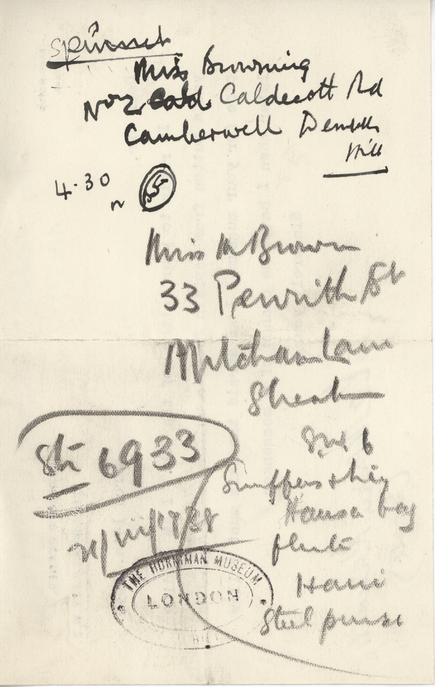 Image of Letter by Kathleen Kennet regarding the donation of Scott objects to the Horniman Museum