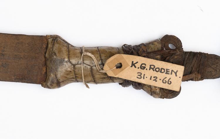 General view of label of Horniman Museum object no nn9481