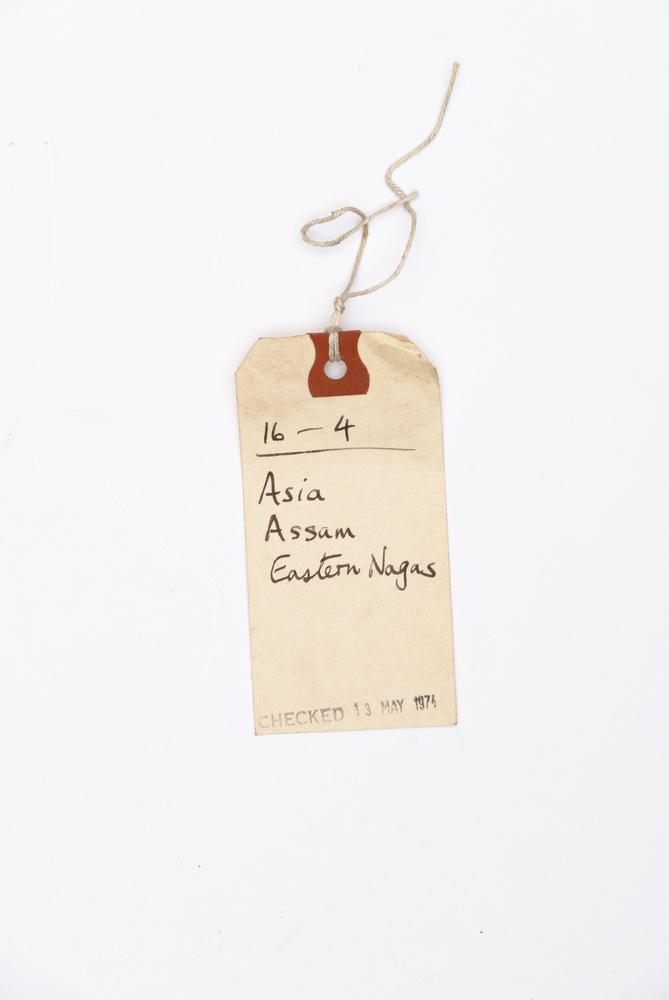 General view of label of Horniman Museum object no 16.4