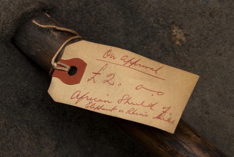 Detail view of label of Horniman Museum object no 13.7.62/4