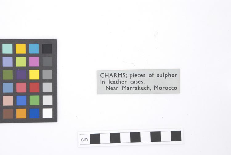 General view of label of Horniman Museum object no 22.65i