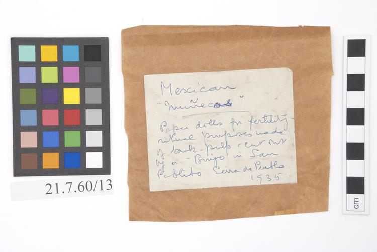 General view of label of Horniman Museum object no 21.7.60/13c