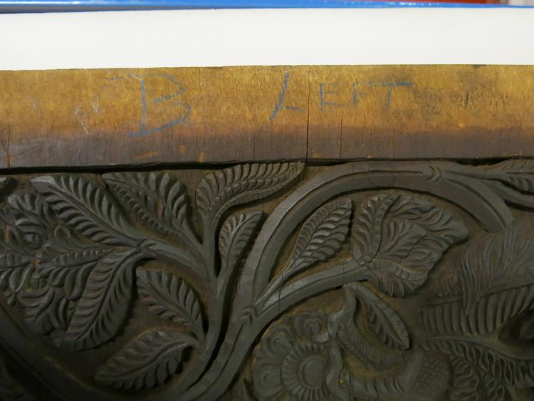 Frontal view of detail of left side of Horniman Museum object no 4522.19