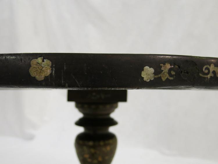 General view of detail of table edge of Horniman Museum object no nn19027