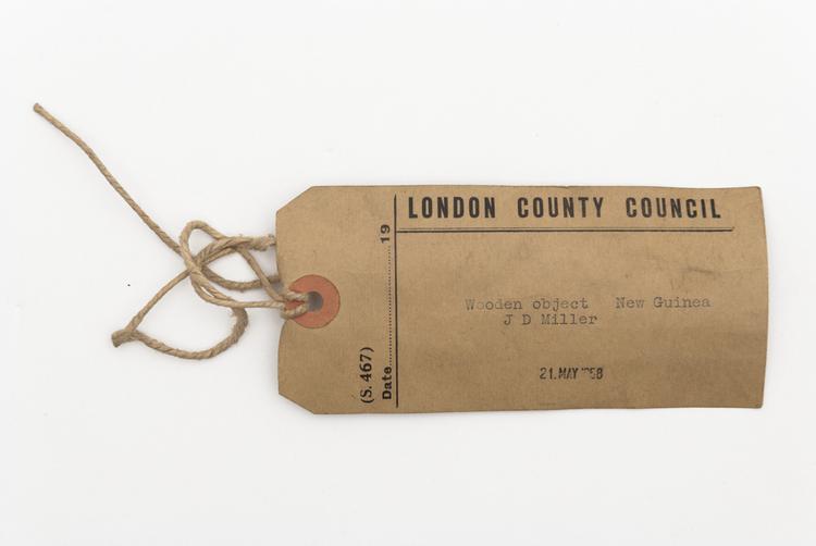 General view of label of Horniman Museum object no 21.5.58/7