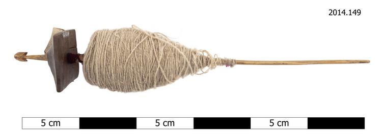 spindle (textileworking: yarn preparation & felting); sample (textileworking: yarn preparation & felting)