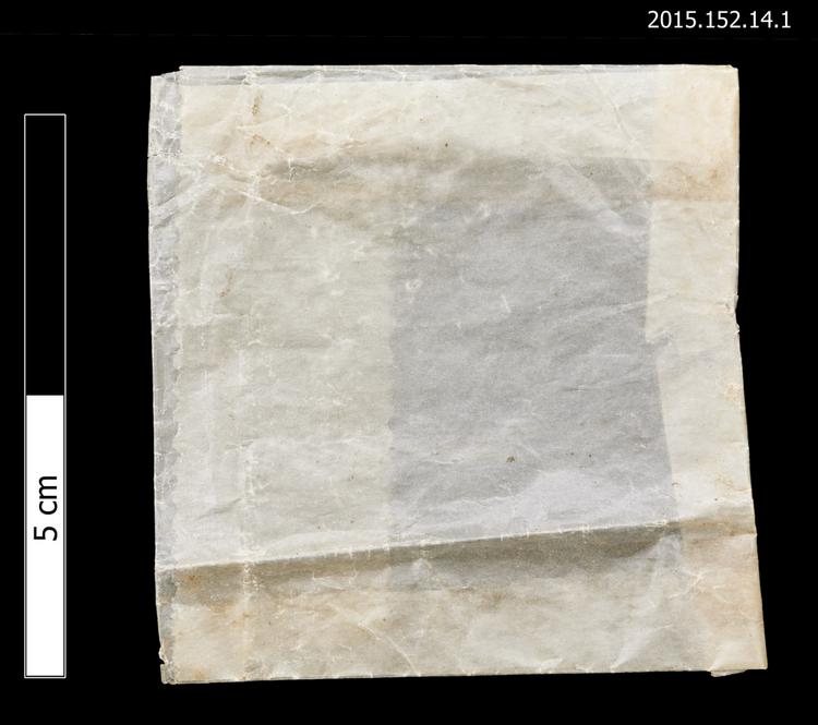 General view of envelope for spare string of Horniman Museum object no 2015.152.14.1