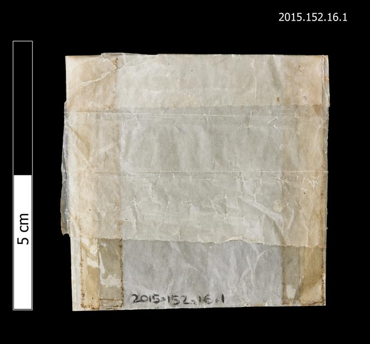 General view of envelope for spare string of Horniman Museum object no 2015.152.16.1