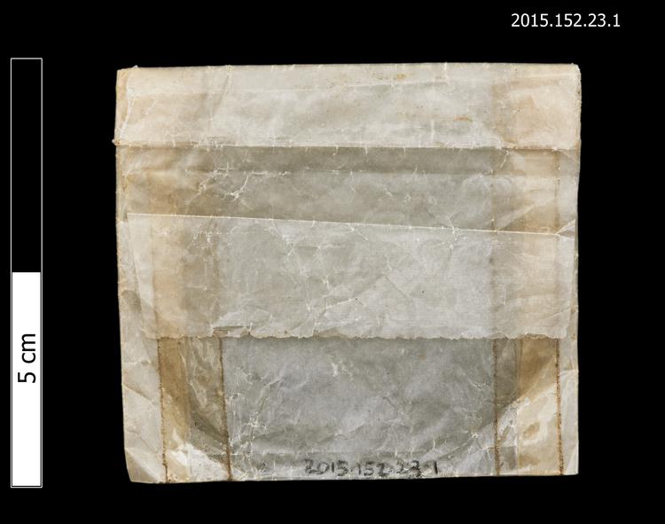 General view of envelope for spare string of Horniman Museum object no 2015.152.23.1