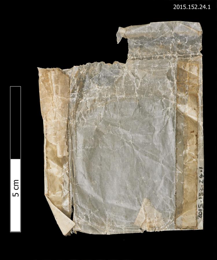 General view of envelope for spare string of Horniman Museum object no 2015.152.24.1
