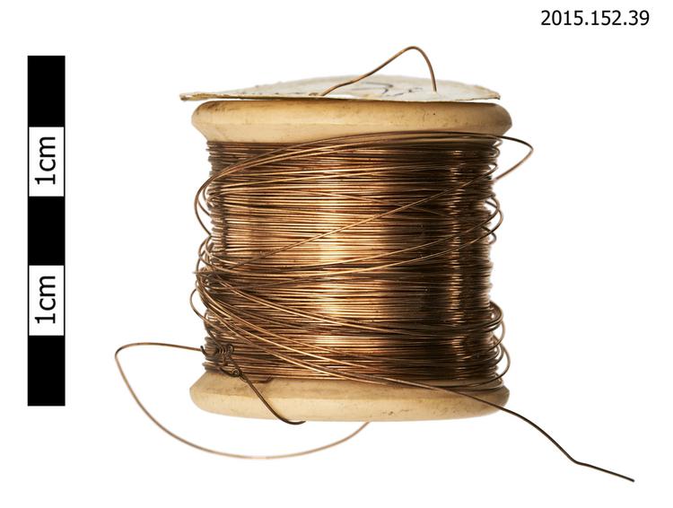 General view of a spool of wire for clavichord strings of Horniman Museum object no 2015.152.39