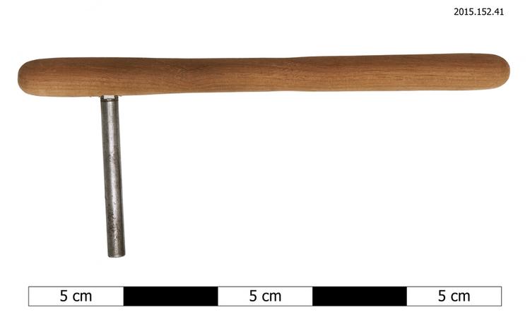 General view of clavichord tuning hammer with extended handle for tuning bass strings of Horniman Museum object no 2015.152.41
