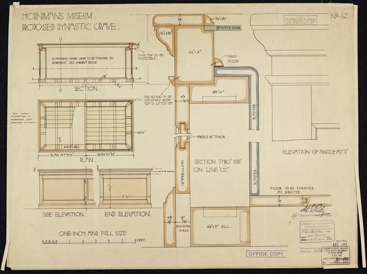 Image of Horniman's Museum Proposed Dynastic Grave. Drawing 47