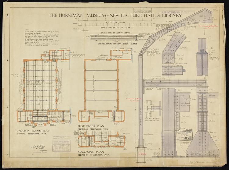 Image of The Horniman Museum New Lecture Hall and Library. Drawing 4