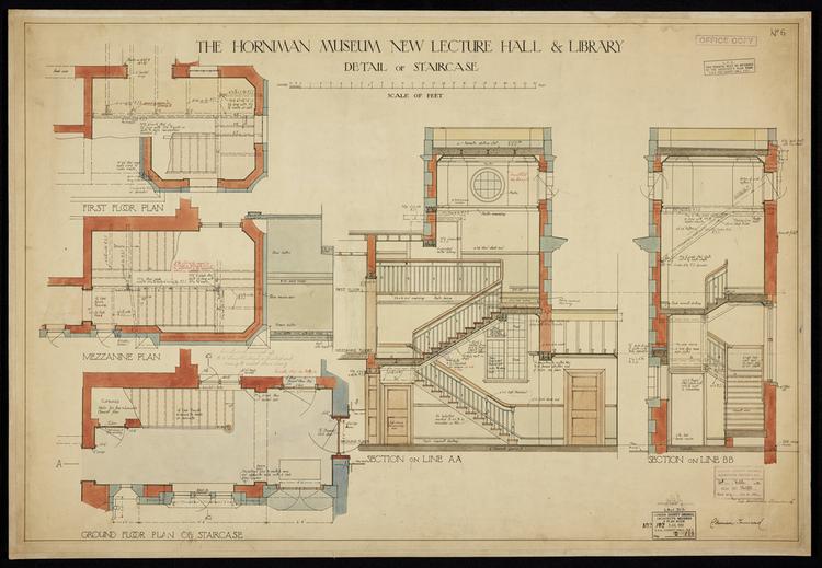 Image of The Horniman Museum New Lecture Hall and Library. Drawing 6