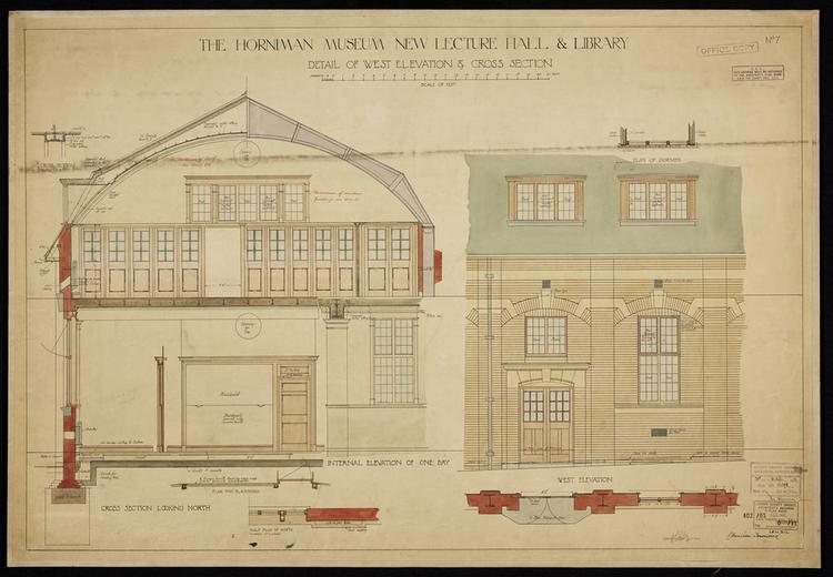 Image of The Horniman Museum New Lecture Hall and Library. Drawing 7