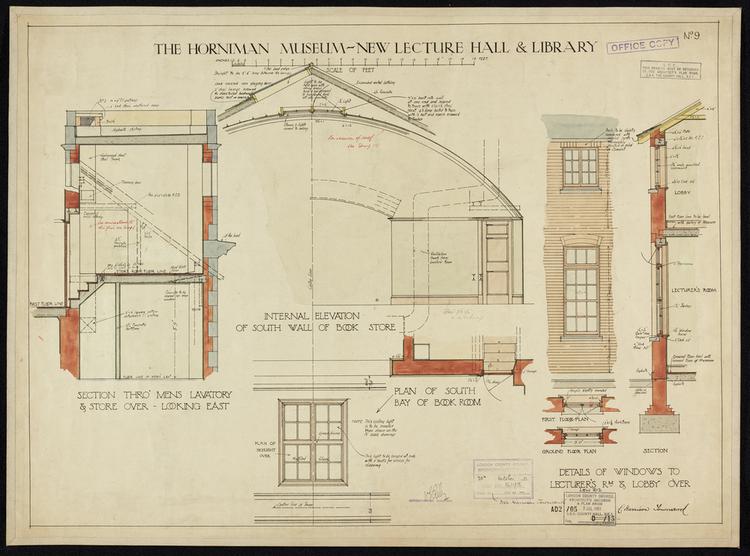 Image of The Horniman Museum New Lecture Hall and Library. Drawing 9