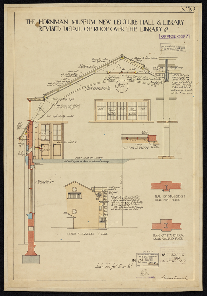 Image of The Horniman Museum New Lecture Hall and Library. Drawing 10