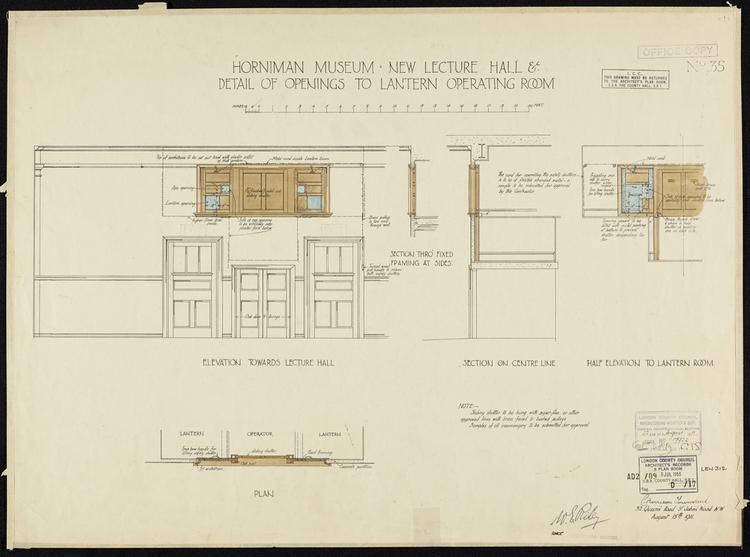 Image of The Horniman Museum New Lecture Hall and Library. Drawing 35