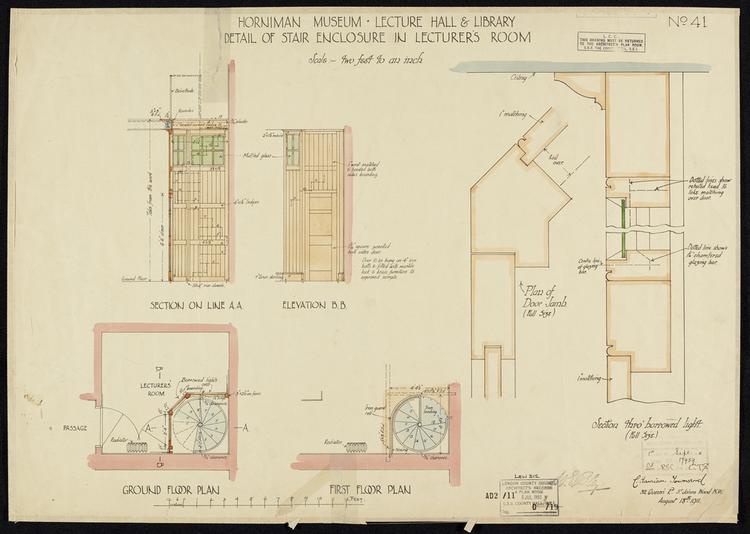 Image of The Horniman Museum New Lecture Hall and Library. Drawing 41