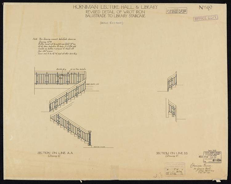 Image of The Horniman Museum New Lecture Hall and Library. Drawing 49