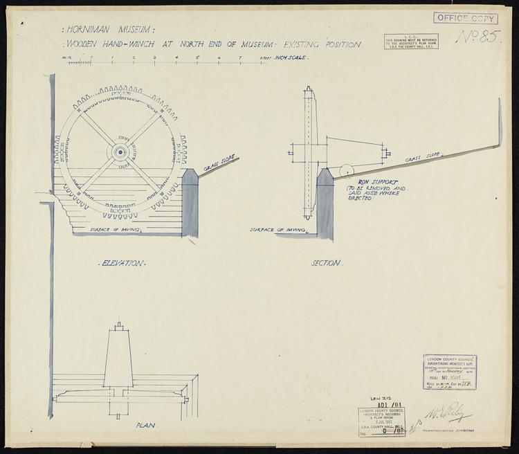 Image of The Horniman Museum New Lecture Hall and Library. Drawing 85