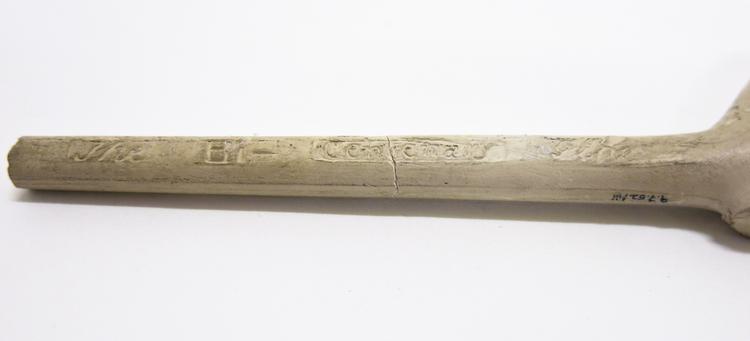 View of inscription of whole of Horniman Museum object no 9.7.52/1ii