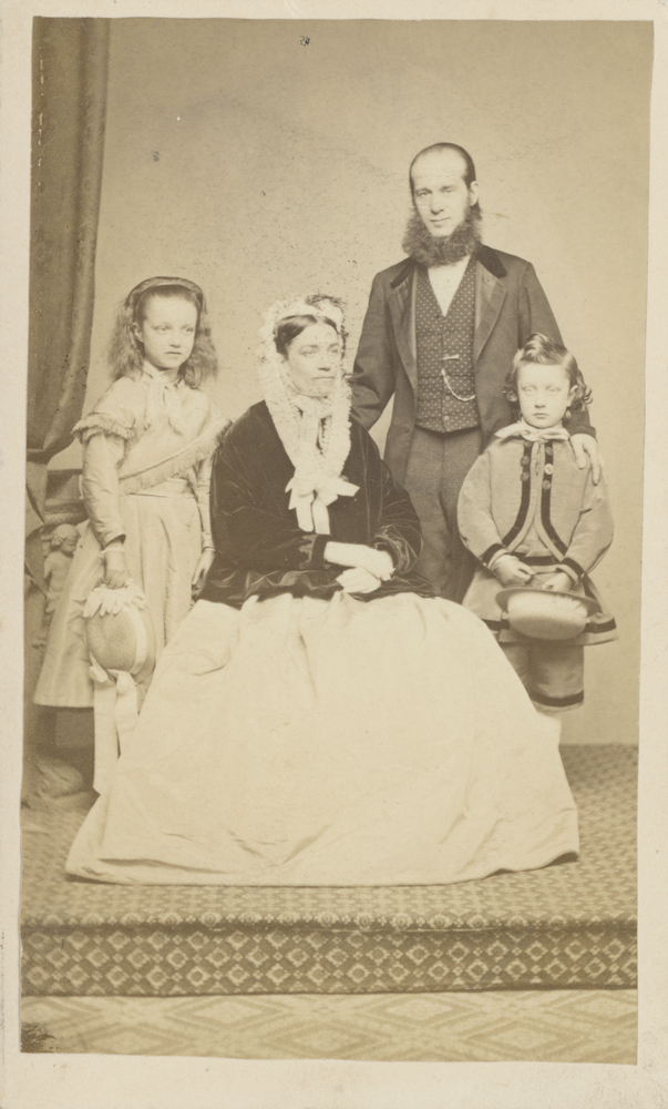 Image of Carte de visite featuring a photograph of the Horniman family
