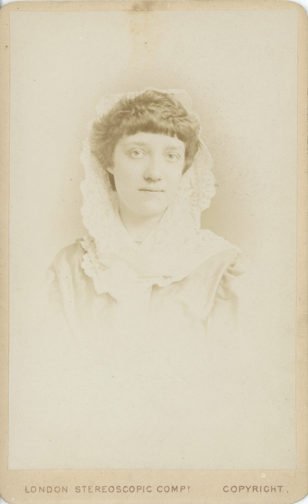 Image of Carte de visite featuring a photograph of Annie Horniman