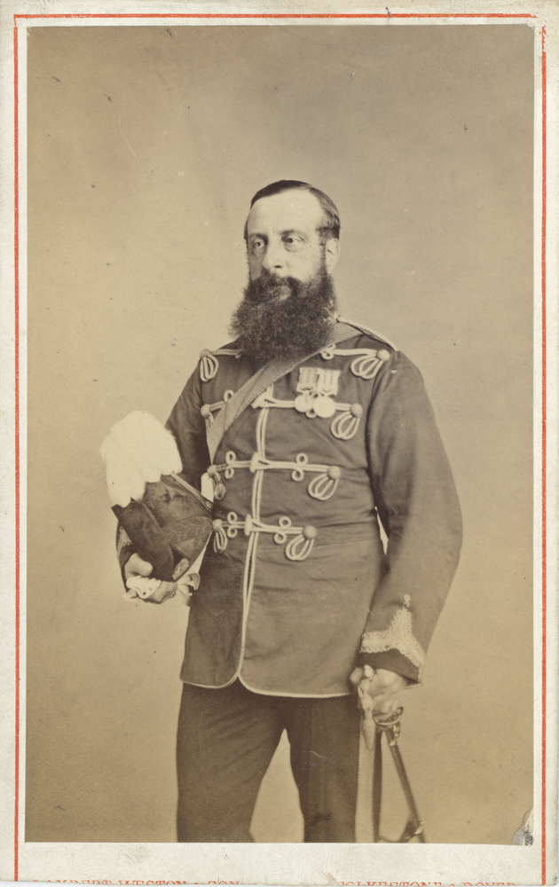 Image of Carte de visite featuring a photograph of unknown man in military uniform