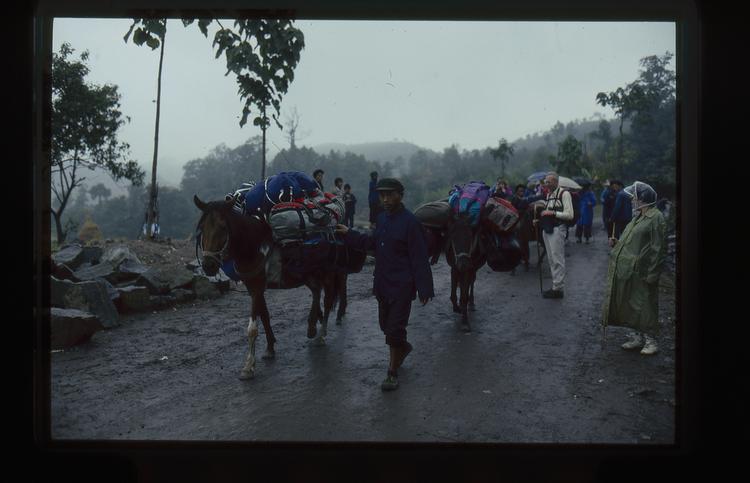 Image of 35mm slide: Street scene along the way