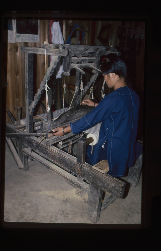 Image of 35mm slide: Weaving - mentioned in log book on October 9th.