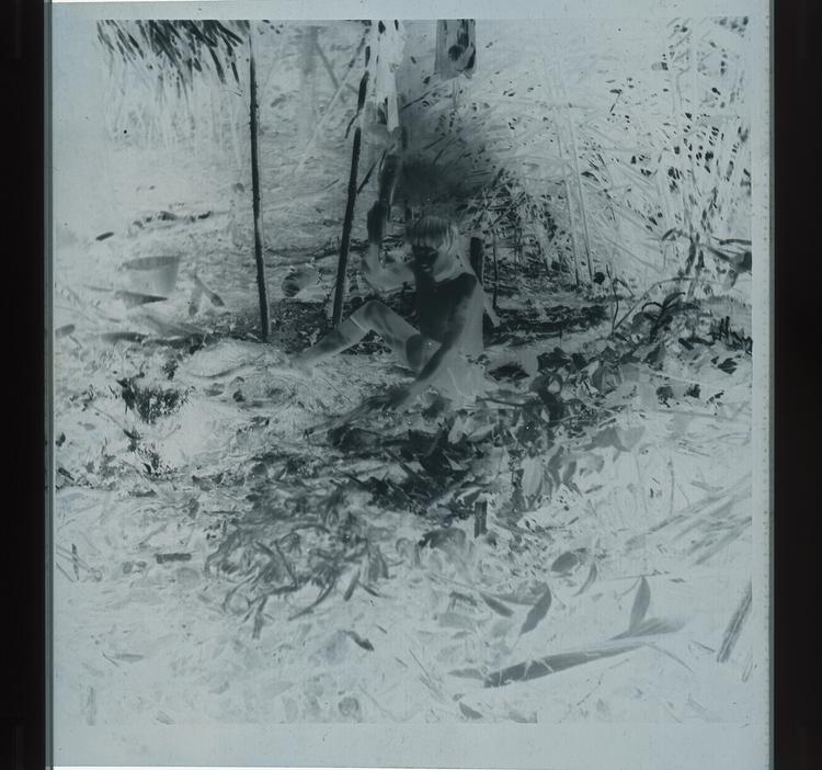 Image of Black and white negative of Wai Wai fisherman