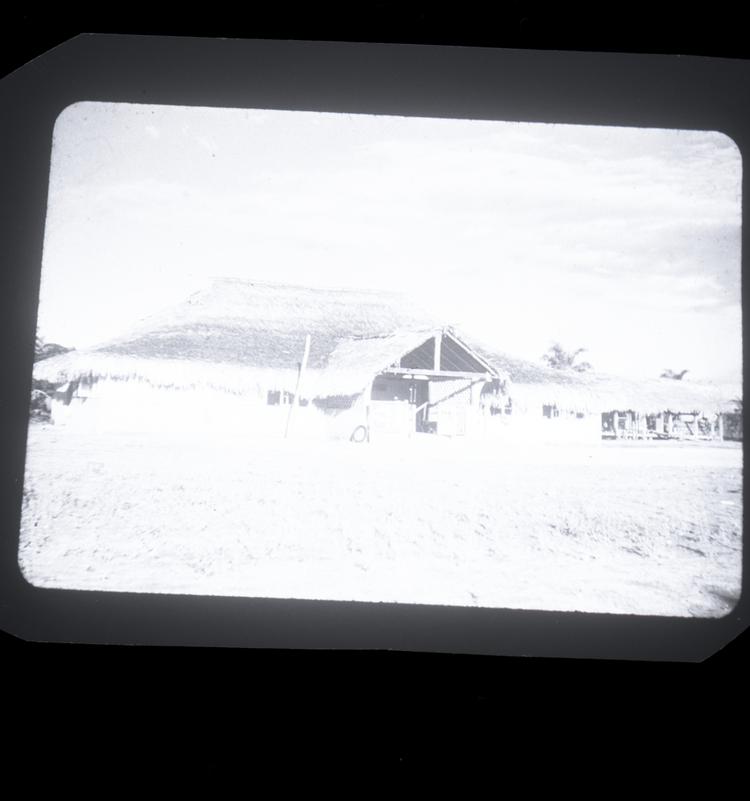 image of Black and white trimmed negative of a building
