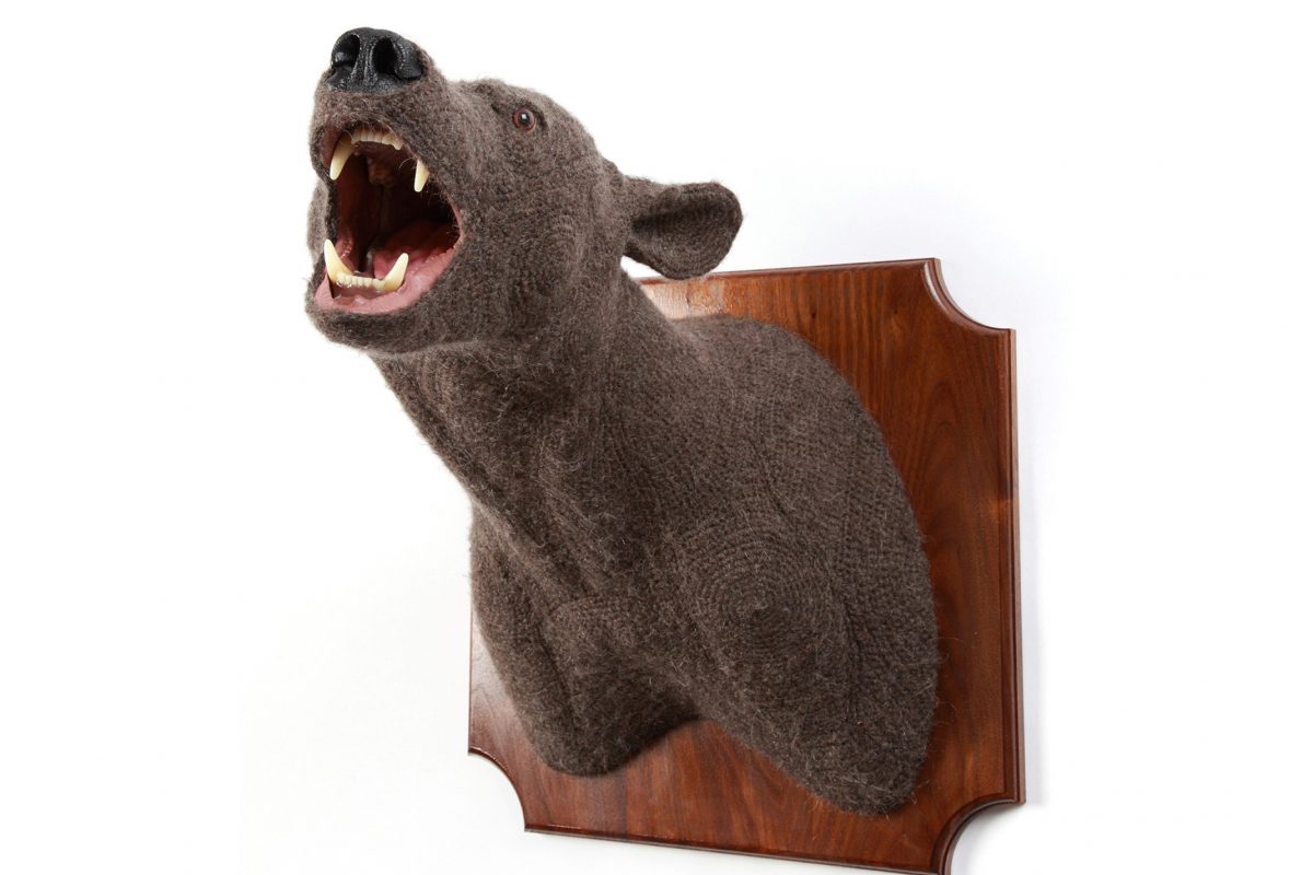 Crotchet sculpture of bear
