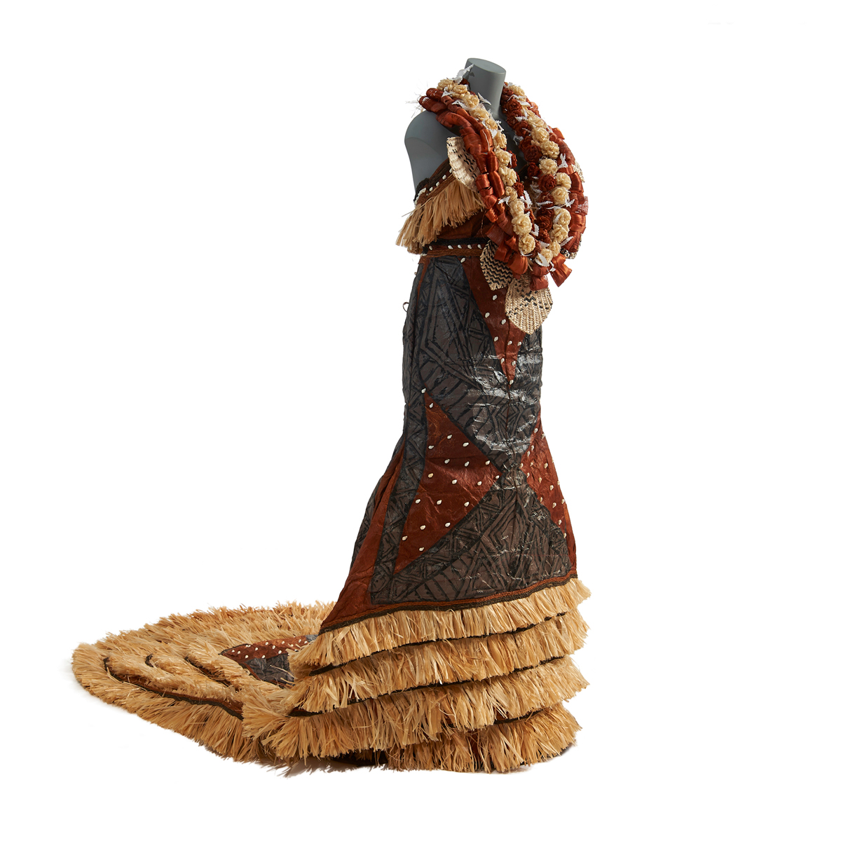Full bodied bark cloth dress