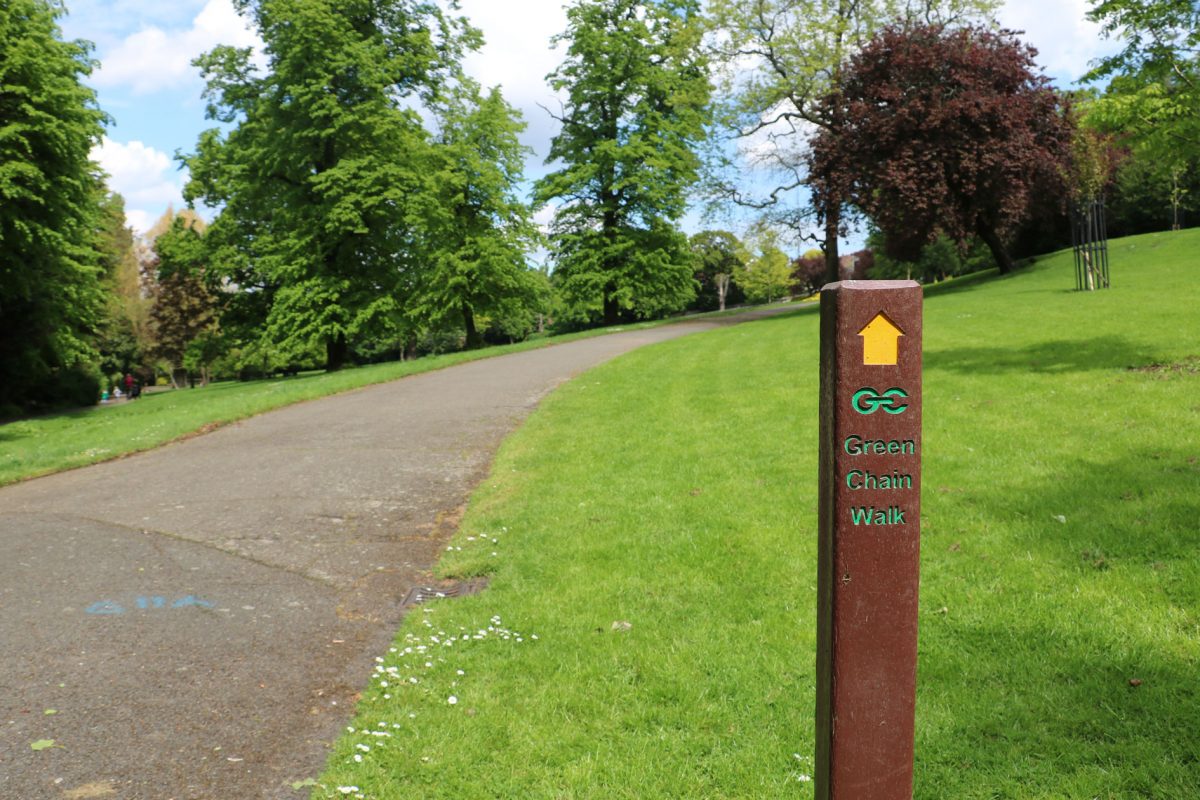 A path next to a green field